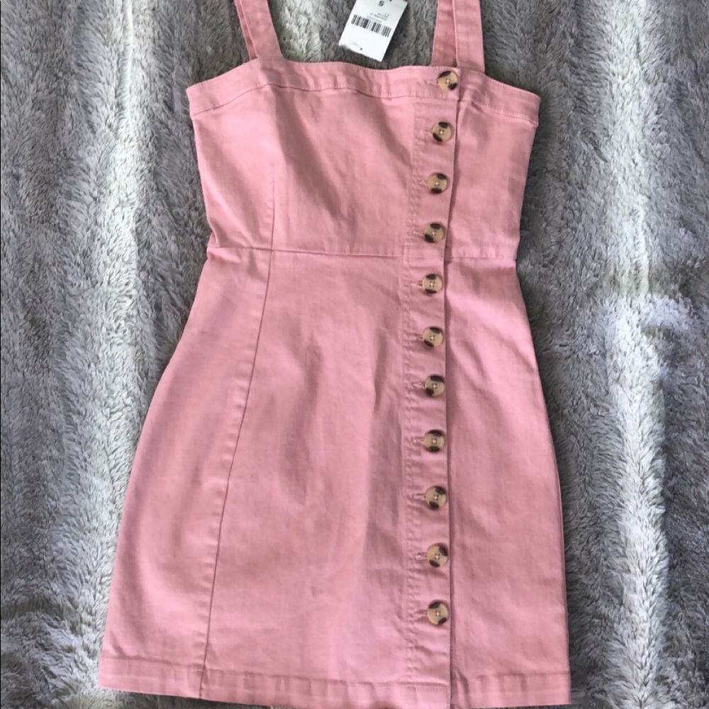 Pink button up dress